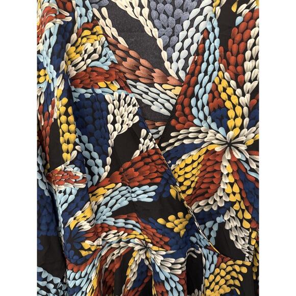 Voluminous Dress Womens Long Sleeve Large Boho Floral Print Flowy Midi Fall - Picture 2 of 6